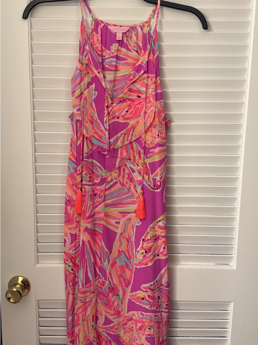 Lilly Pulitzer Pink Multi Tropical Print Maxi Dress